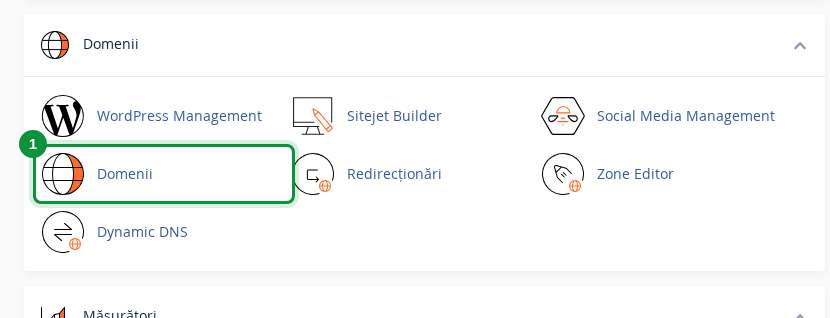 Domenii în cPanel