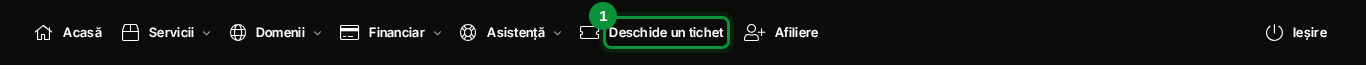 Deschide un tichet în meniul zonei de client